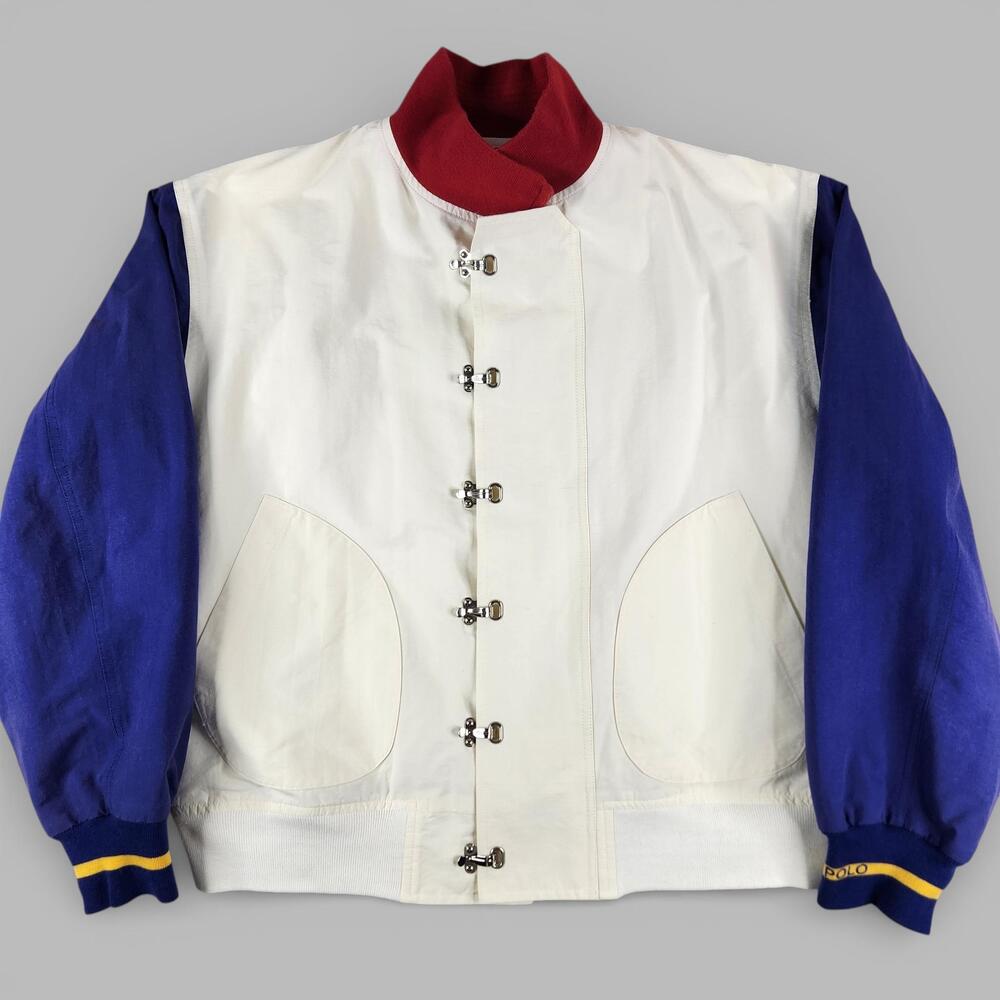 Vintage 90s Polo Ralph Lauren Deck Hook Jacket Mens Large Red Blue Colorblock